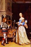 Gerard ter Borch the Younger A Lady at her Toilet oil painting